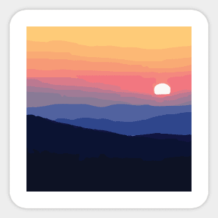 Sunset by the mountains I Landscape Sticker